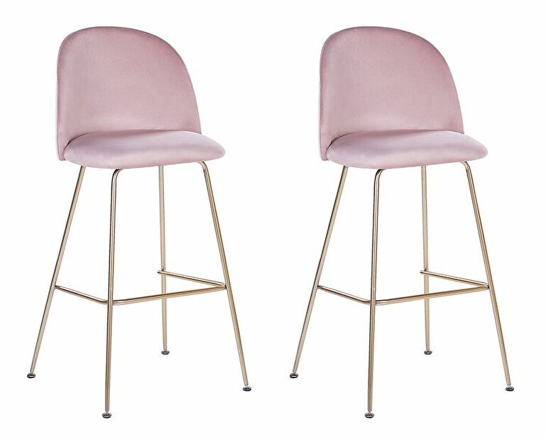 Set 2 kom. barskih stolica- ARCAL (ružičasta)