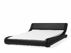 Bračni krevet 180 cm AVENUE (s podnicom) (crna mat)