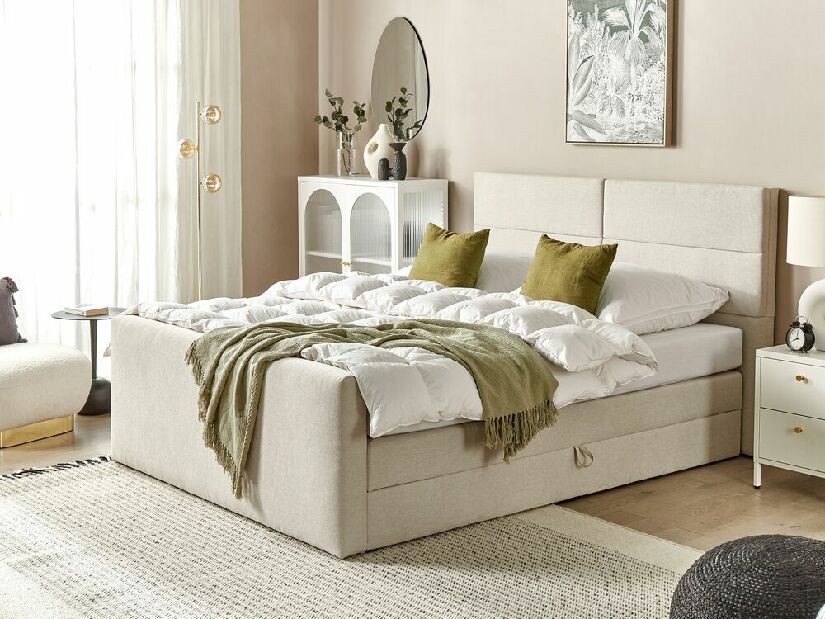 Bračni krevet 160 cm Aoyun (siva) (s podnicom i madracem) (s prostorom za odlaganje)