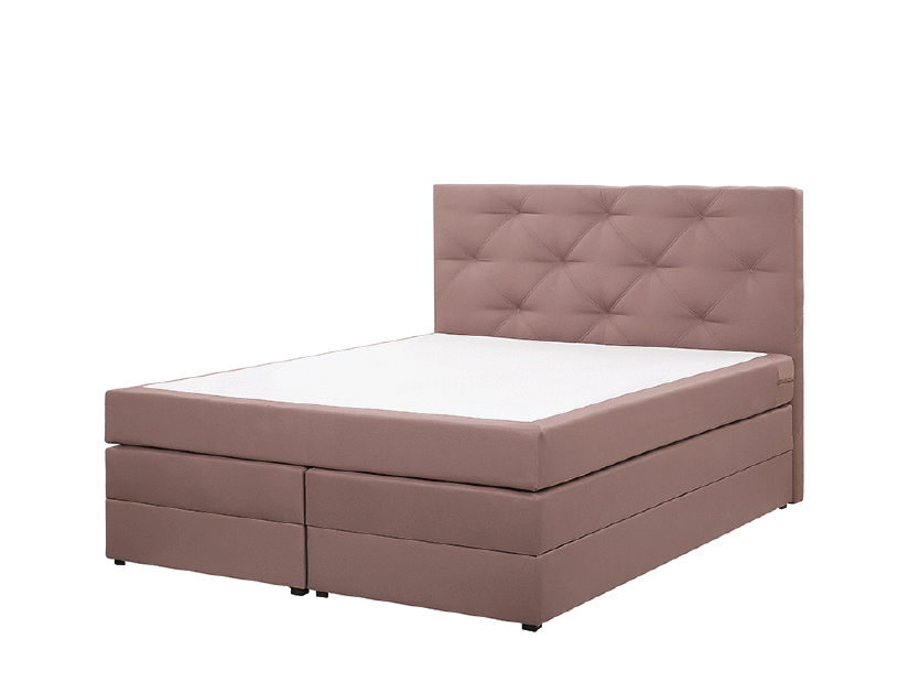 Kontinentalni krevet 160 cm MILADY (smeđa) (s madracem i prostorom za odlaganje)