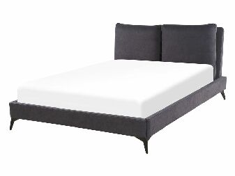 Bračni krevet 140 cm MELIA (poliester) (tamno siva) (s podnicom)