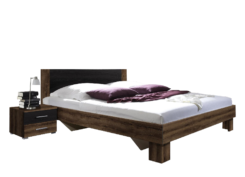 Bračni krevet 160 cm Verwood Tip 51 (monastery + crna) (s noćnim stolićima) 