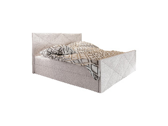 Bračni krevet  Boxspring 160 cm Milagros 4 (bež) (s madracem i prostorom za odlaganje)