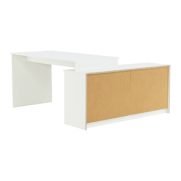 Kutni stolić za PC Bill (bijela + beton) 