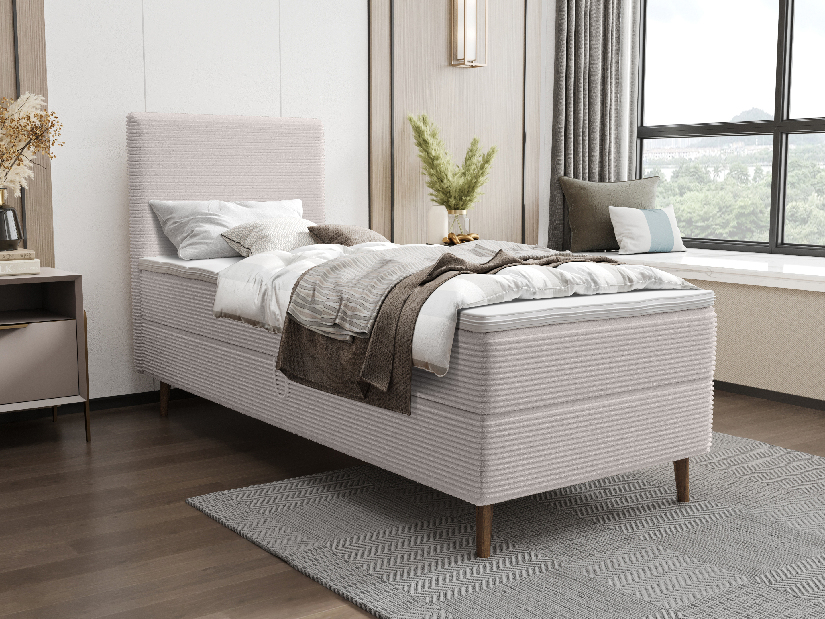 Jednostruki krevet 80 cm Napoli Comfort (bijela) (s podnicom, s prostorom za odlaganje)
