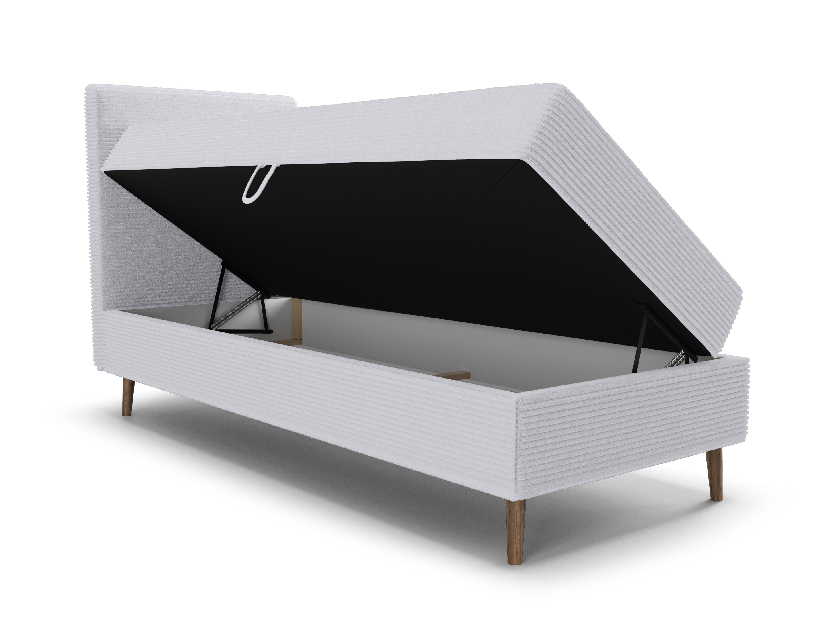Jednostruki krevet 90 cm Napoli Bonell (siva) (s podnicom, s prostorom za odlaganje)