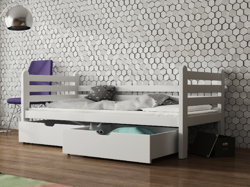 Dječji krevet 90 x 200 cm Somer (s podnicom i prostorom za odlaganje) (bijela) *rasprodaja