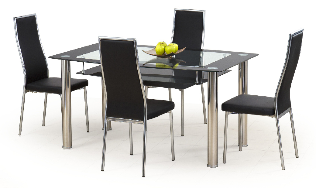 Blagovaonski stol Cristal crna (za 6 osoba) 