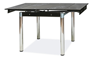 Blagovaonski stol na razvlačenje 80-131 cm Gerardo (crna + krom) (za 4 do 6 osoba)