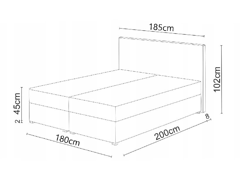 Bračni krevet Boxspring 180x200 cm Waller (bež) (s podnicom a madracem)