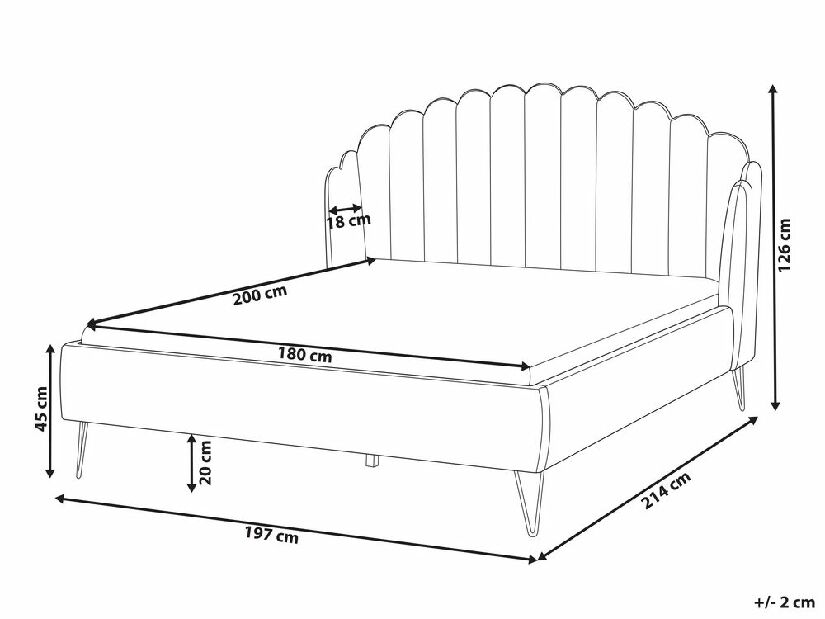 Bračni krevet 180 cm Alise (bež) (s podnicom)
