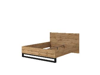 Bračni krevet Helles 160 (hrast wotan + crna) (s prostorom za odlaganje)