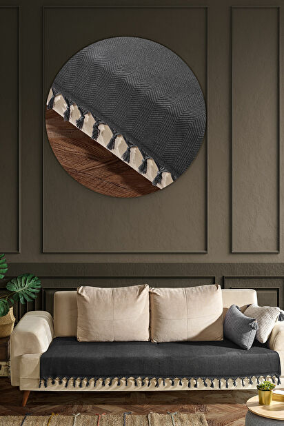 Prekrivač za sofu 115 x 200 cm Ashaya (crna)