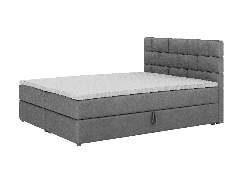 Bračni krevet Boxspring 180x200 cm Waller (tamno siva) (s podnicom a madracem)