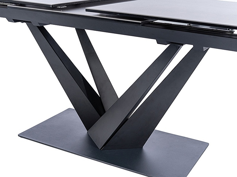 Blagovaonski stol na razvlačenje 160-220 cm Suanne (crna + crna) (za 8 i više osoba)