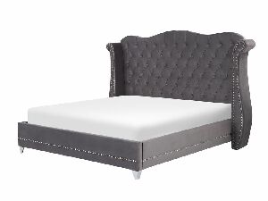 Bračni krevet 180 cm ATREY (poliester) (siva) (s podnicom)