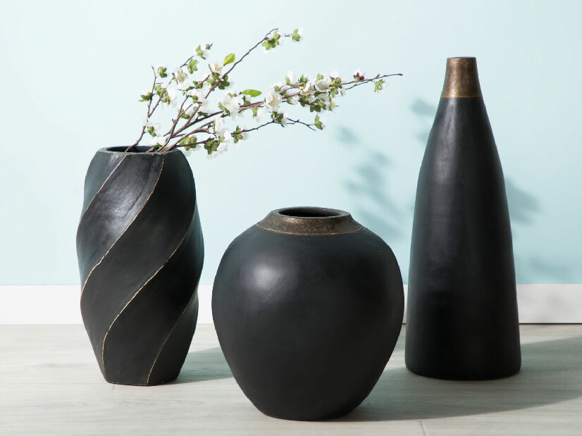 Vaza LAVERS 38 cm (keramika) (crna)