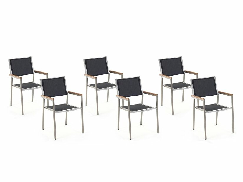 Set stolica 6 kom. Grosso (crna) (nehrđajući čelik)