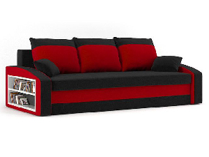 Sofa Houda (crna + crvena) (s policom) 
