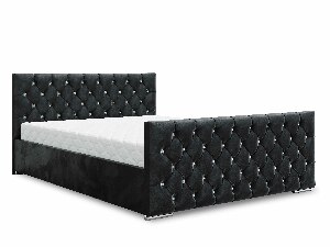 Bračni krevet 160 cm Quintin (crna) (s podnicom i prostorom za odlaganje)