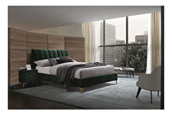 Bračni krevet 160x200 cm Marnie (zelena)