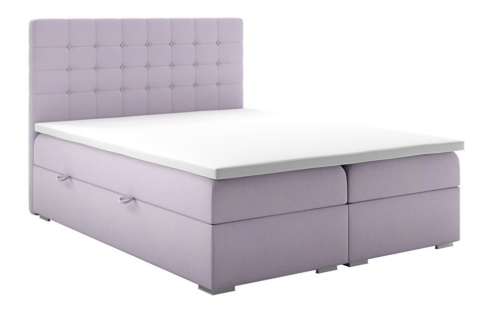 Bračni krevet Boxspring 160 cm Clady (svijetlo ljubičasta) (s prostorom za odlaganje)