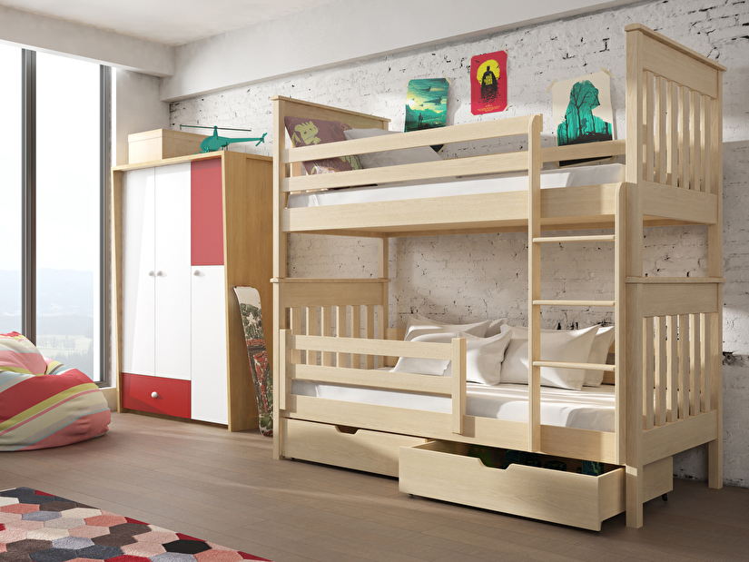 Dječji krevet 80 x 190 cm Brad (s podnicom i prostorom za odlaganje) (borovina)