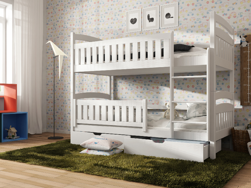Dječji krevet 90 x 200 cm Irwin (s podnicom i prostorom za odlaganje) (bijela)