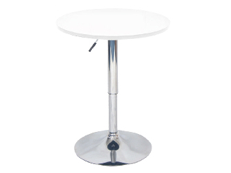 Barski stol podesive visine Biria (bijela + krom)  *outlet moguća oštećenja