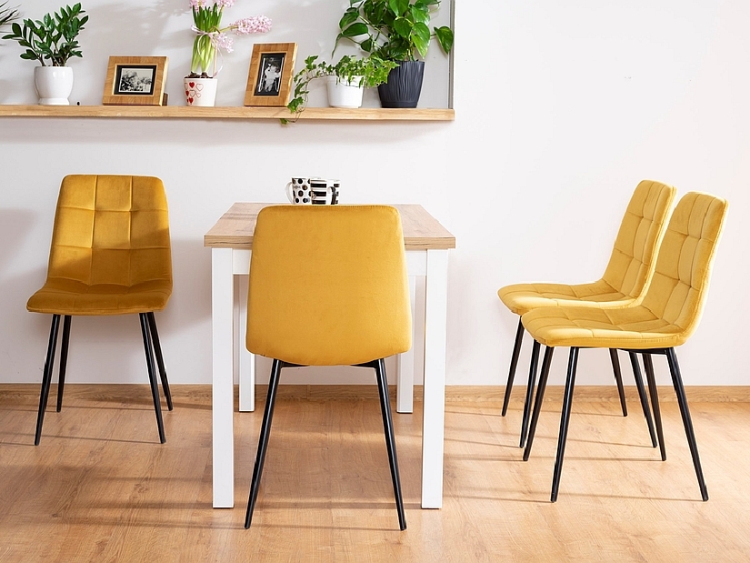 Blagovaonski stol 100 cm Alfred (craft zlatni + siva) (za 4 osobe)