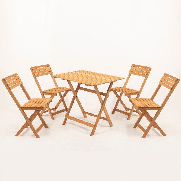 Vrtni set stol i stolice (5 komada) Meow (prirodna + krem)