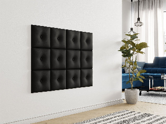 Tapeciran zidni panel 30x30 (ekokoža Soft 011 (crna))