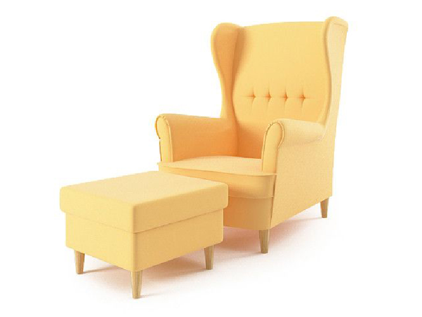 Fotelja s tabureom Uzuri (žuta) 