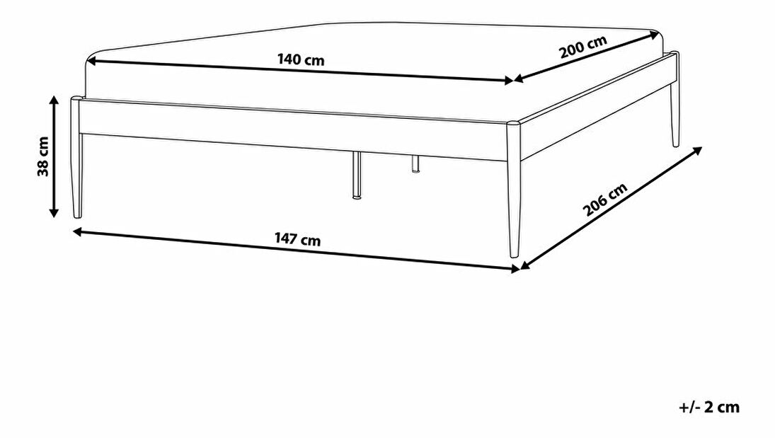 Bračni krevet 140 cm Victoire (crna) (s podnicom)