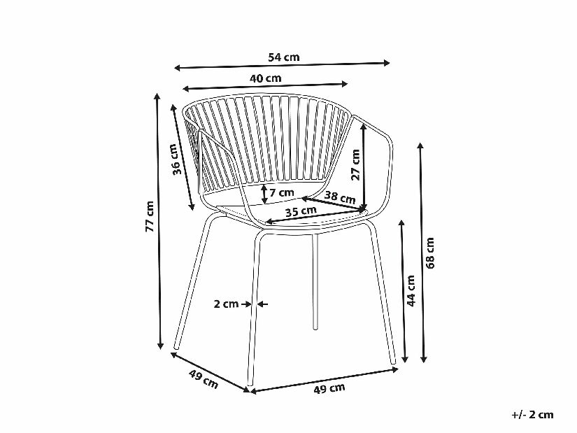 Set 2 kom. blagovaonskih stolica RAGOR (bakrena)
