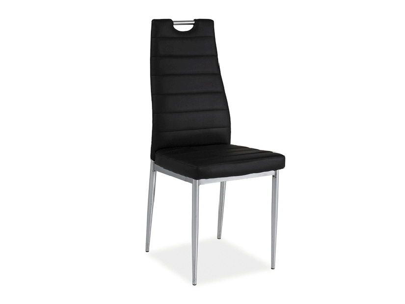 Blagovaonska stolica Harold (crna + krom)