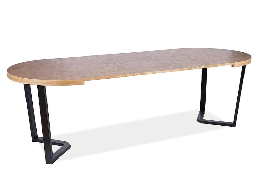Blagovaonski stol na razvlačenje 100-250 cm Perly (hrast + crna) (za 4 do 8 osoba)