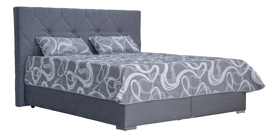 Bračni krevet 180 cm Gela (siva) (s podnicom i madracem Nelly Plus)