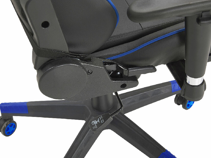 Uredska stolica VITTORE (sintetička koža) (crna + plava)