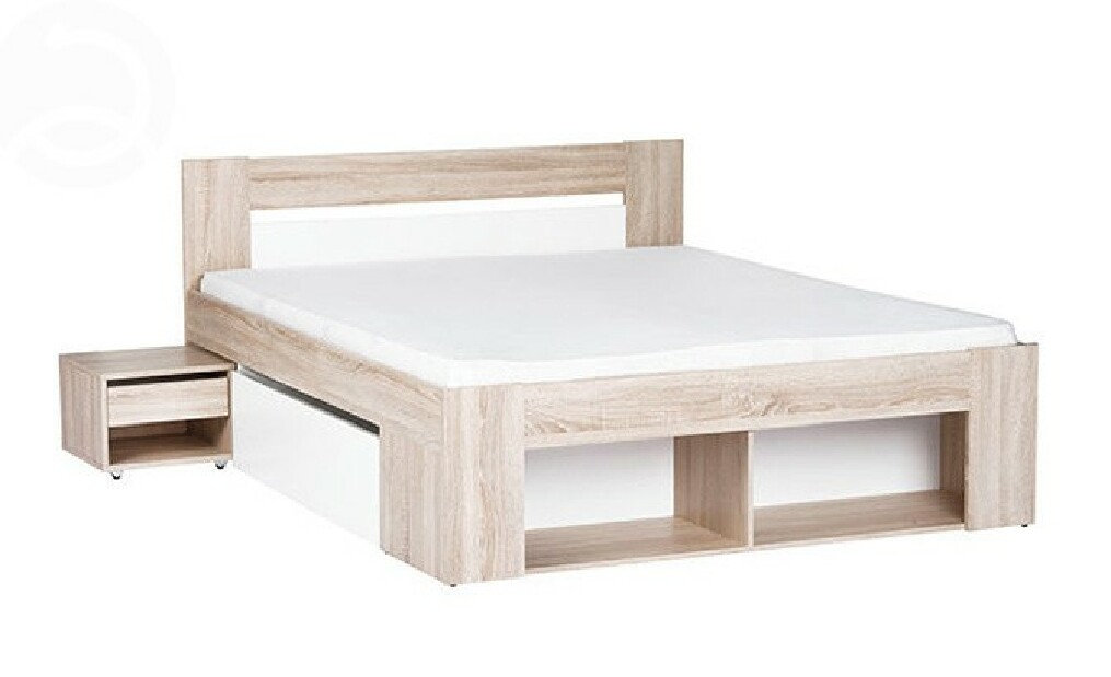 Bračni krevet 140 cm Milo (s ladicama i noćnim stolićima) MOB 4027 