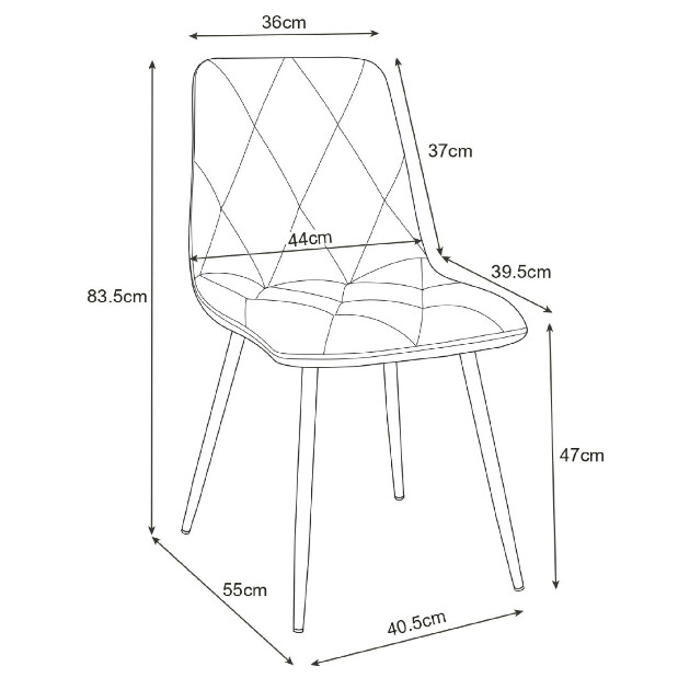 Blagovaonska stolica Saskia (siva)