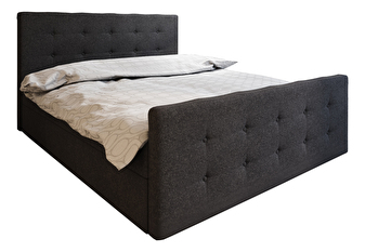 Bračni krevet  Boxspring 140 cm Milagros 1 (crna) (s madracem i prostorom za odlaganje)