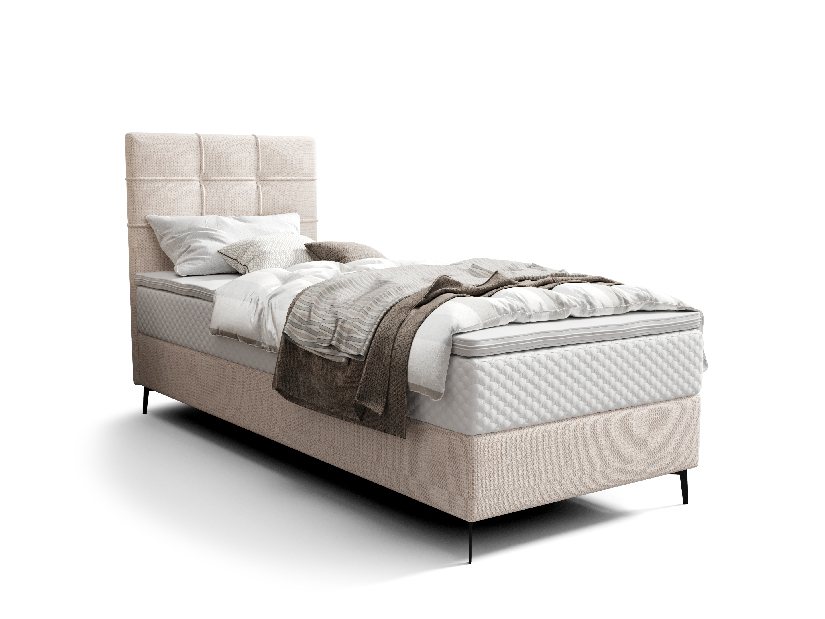 Jednostruki krevet 80 cm Infernus Bonell (bež) (s podnicom, s prostorom za odlaganje)