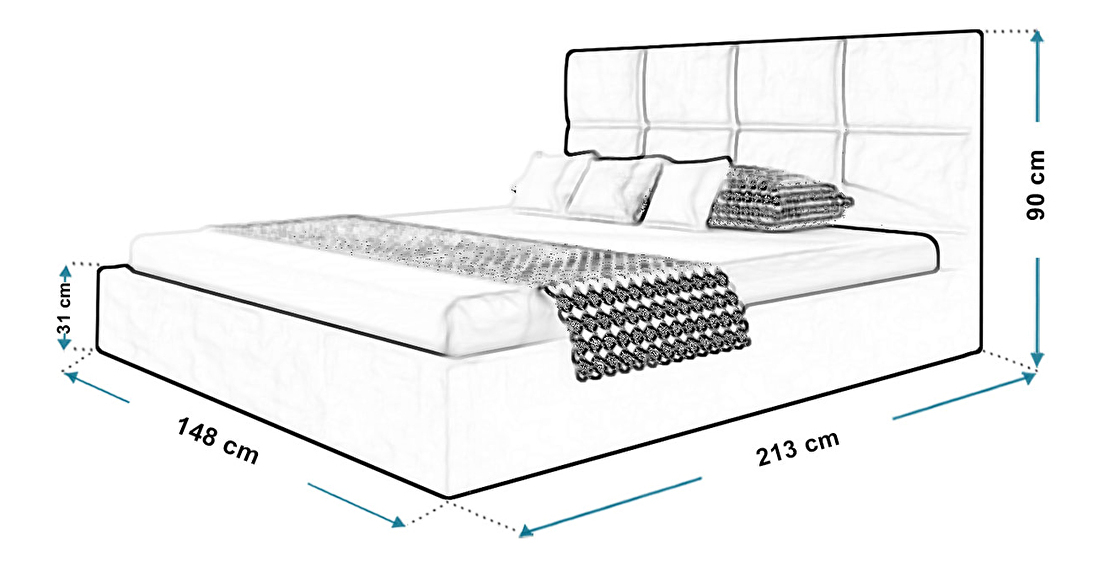Bračni krevet Slavio 1 140 cm (svijetlosiva) (s podnicom i prostorom za odlaganje) *outlet moguća oštećenja