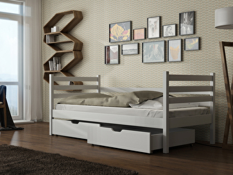 Dječji krevet 90 x 200 cm Marisa (s podnicom i prostorom za odlaganje) (bijela)