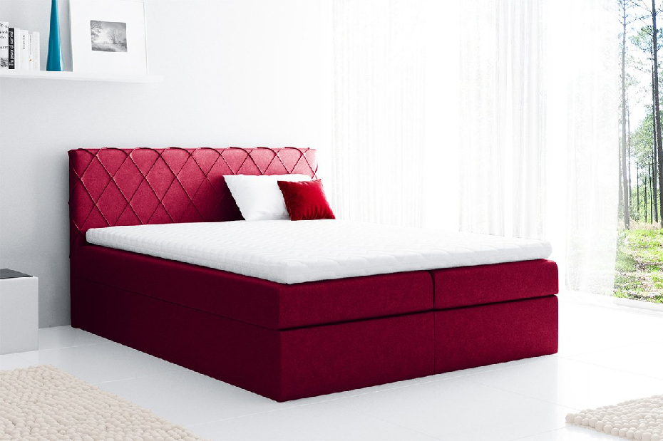 Bračni krevet Boxspring 180 cm Narcyn (crvena) *rasprodaja