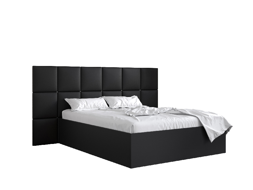 Bračni krevet s tapeciranim uzglavljem 160 cm Brittany 4 (crna mat + crna) (s podnicom)