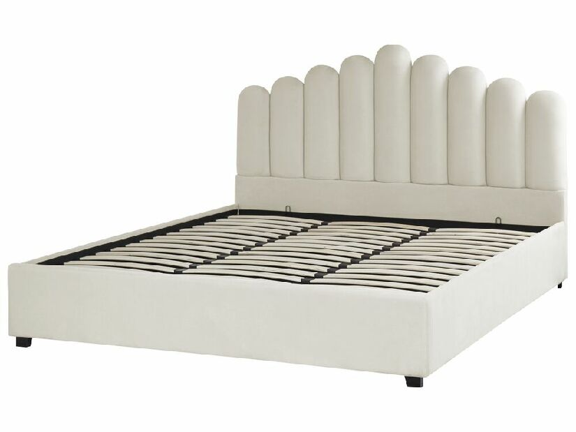 Bračni krevet 180 cm Valhala (bijela) (s podnicom i prostorom za odlaganje)