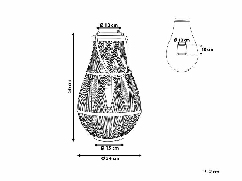 Lanterna TUMBA 56 cm (metal) (svijetlo drvo)