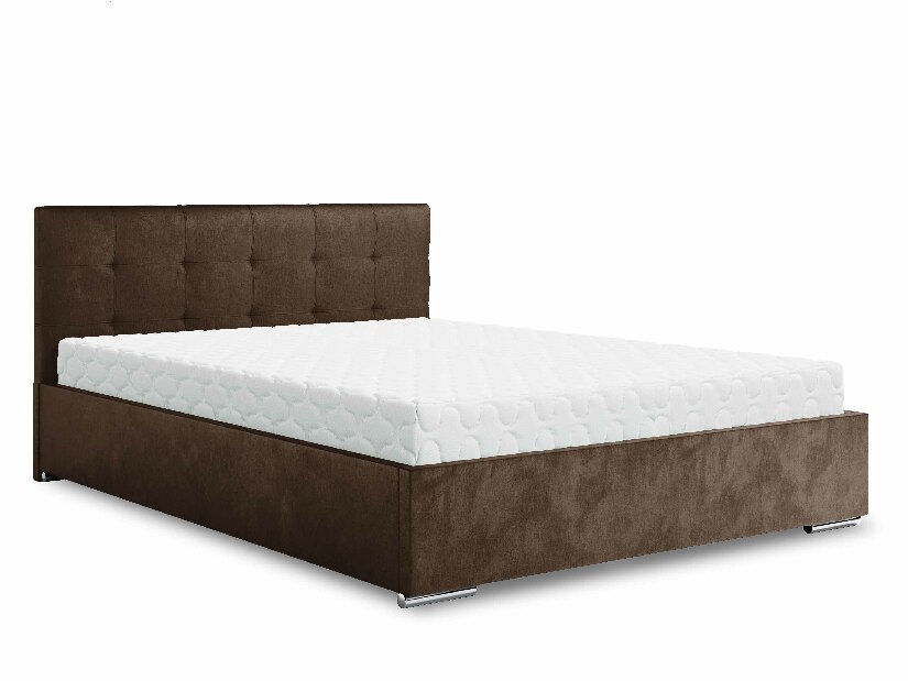 Bračni krevet 160 cm Hermila (smeđa) (s podnicom i prostorom za odlaganje)